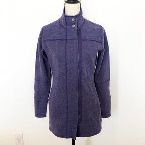 TITLE NINE Swacket Asymmetrical Zip Purple Wool Blend Jacket Hiking Womens Small